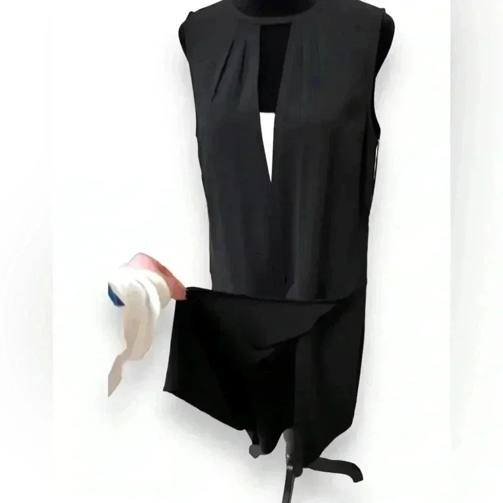 Women's BR Monogram sleeveless cutout sheath dress in black/white size 10 - Picture 14 of 15